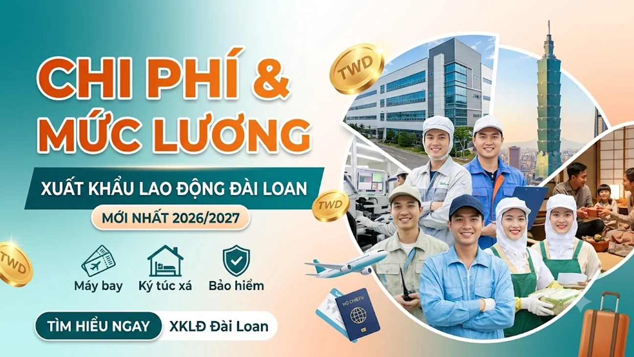 Chi phí và mức lương xuất khẩu lao động Đài Loan mới nhất