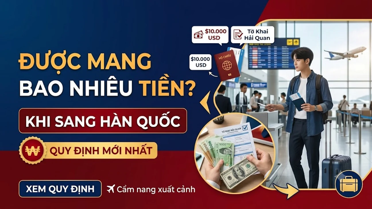 Được mang bao nhiêu tiền mặt khi sang Hàn Quốc?